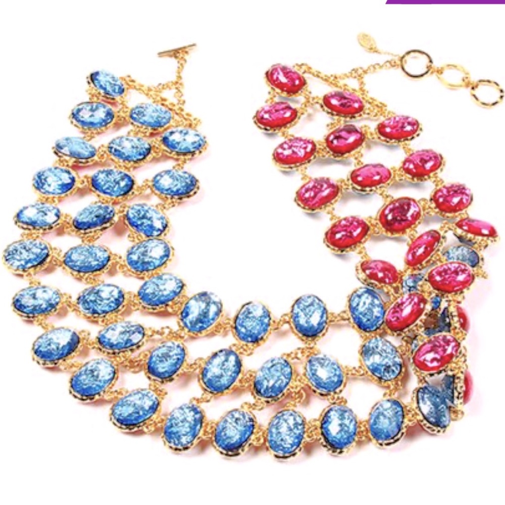 Amrita Singh reversible ruby/blue necklace NWT